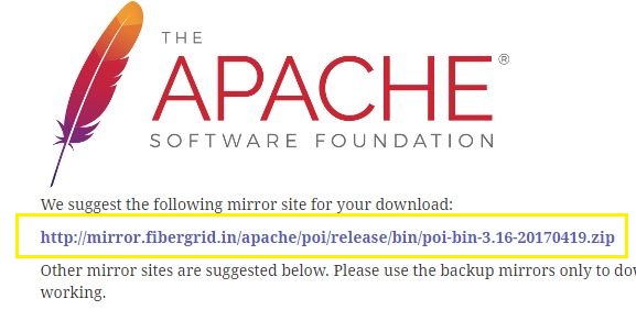 Apache POI Installation
