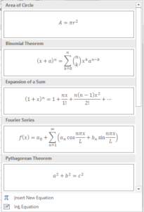 Inserting Equations and Symbols 2