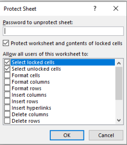 Protecting Excel Sheet 1