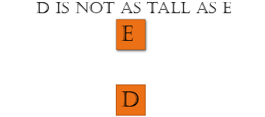 Ordering question
E is taller than D