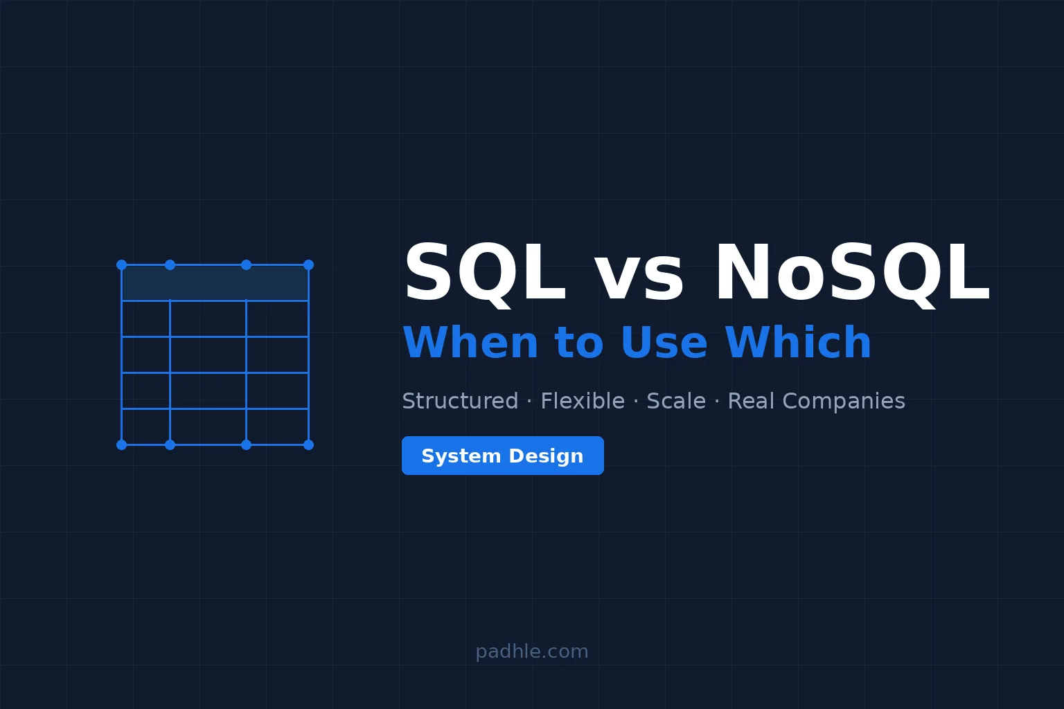 SQL vs NoSQL — When to Use Which - Padhle
